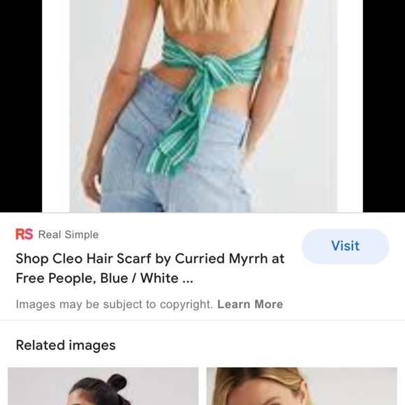 Free people curriedmyrrh hana blue tye die head scarf new with tags - Picture 4 of 10